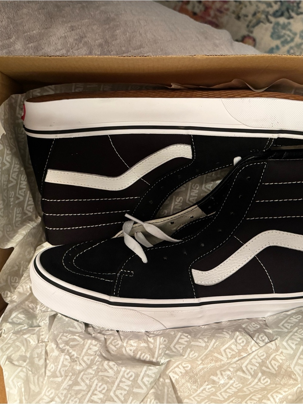 Sk8-Hi Vans Black and White High-Top Skate Sneakers